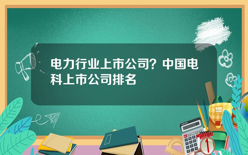 电力行业上市公司？中国电科上市公司排名